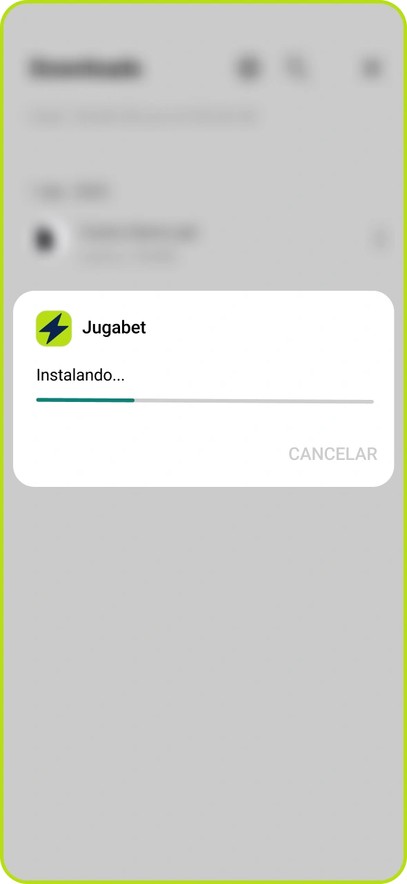 Finaliza el proceso de instalación de la aplicación Jugabet.