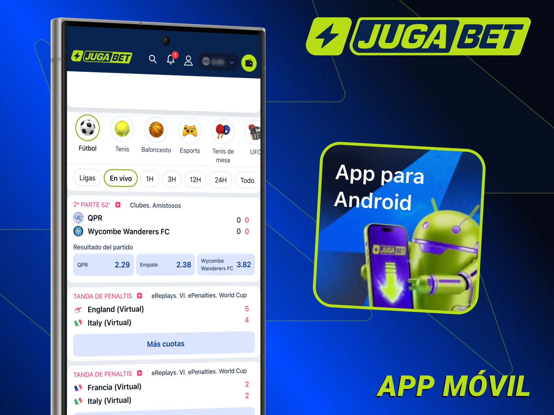 Descarga la aplicación Jugabet gratis y disfruta de las apuestas de fútbol.