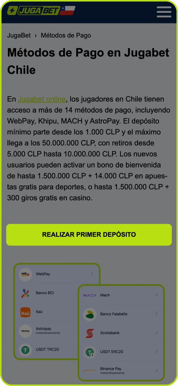 Haz clic en el botón para iniciar el registro en Jugabet.