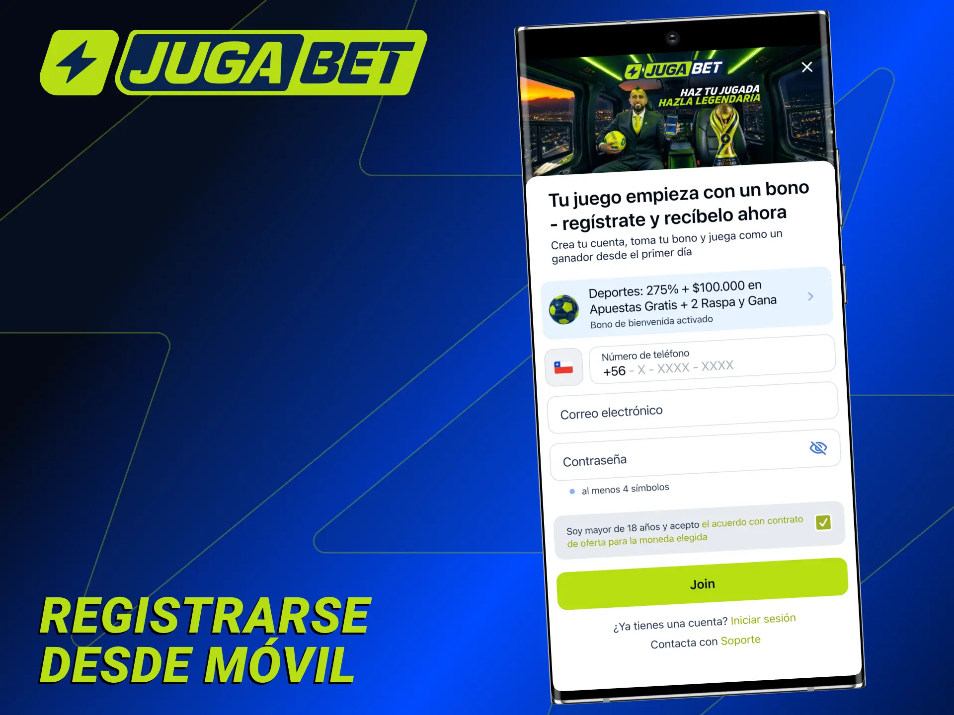 Sigue la guía para completar el proceso de registro en Jugabet.